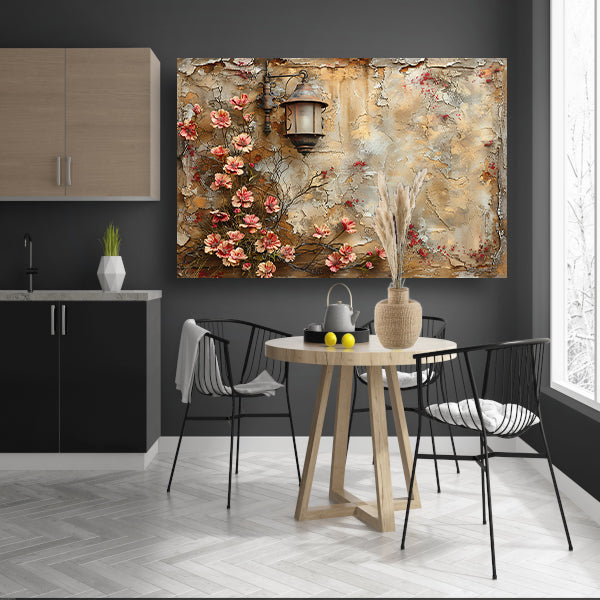 Stilleven met Bloemen en Lamp canvas