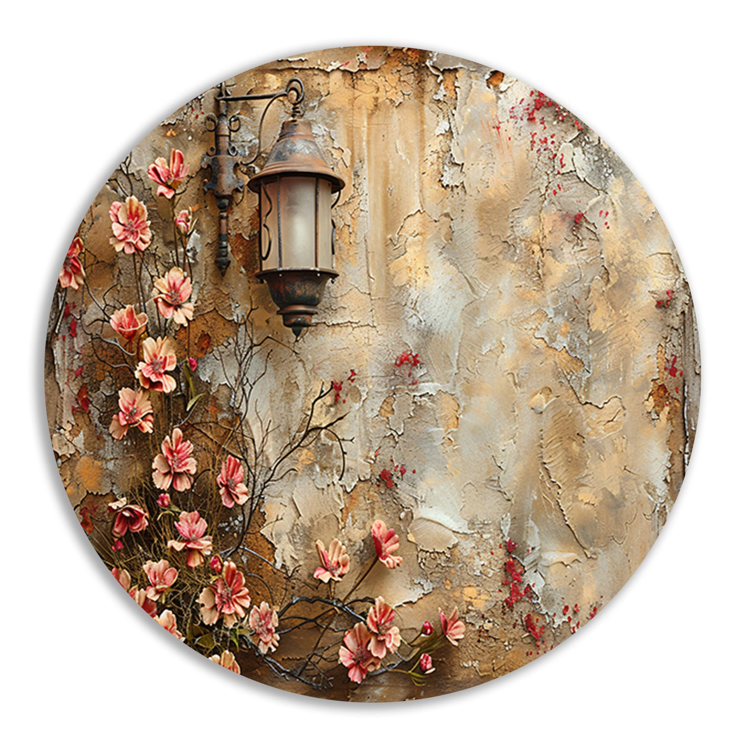 Stilleven met Bloemen en Lamp forex muurcirkel