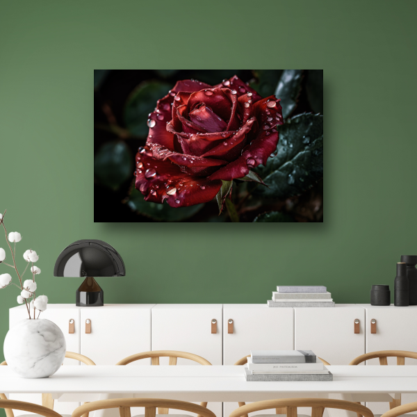 Rozen in ochtendgloren canvas met baklijst