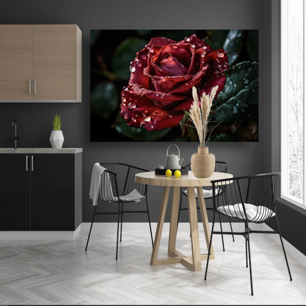 Rozen in ochtendgloren canvas met baklijst