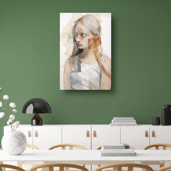 Gefragmenteerd Portret in Monochrome Tinten canvas