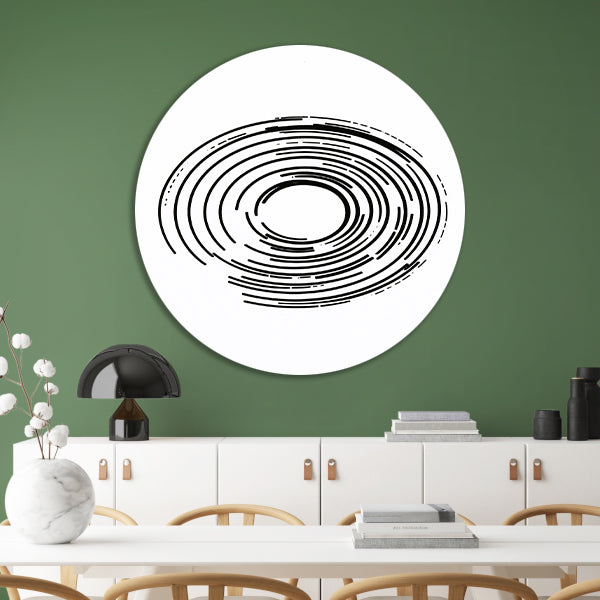 Abstracte zwart-witte cirkels in contrast forex muurcirkel