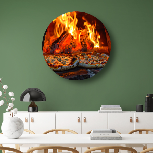 Minimalistische pizza in de oven forex muurcirkel