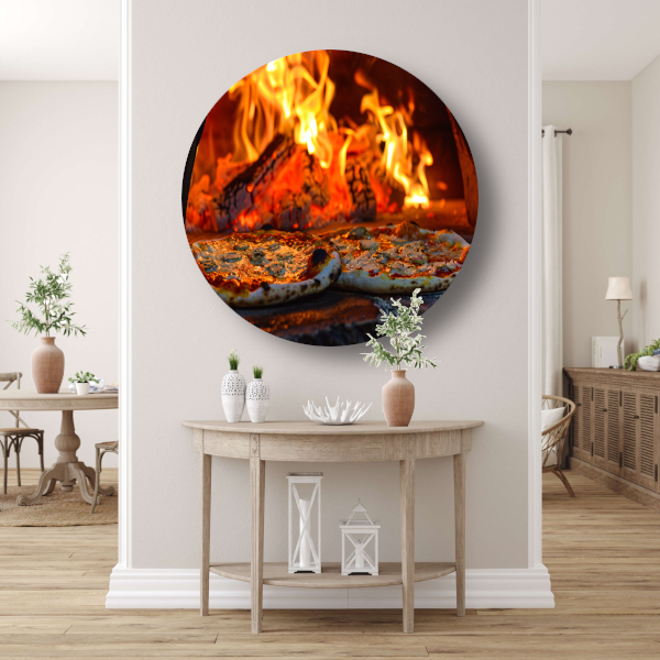 Minimalistische pizza in de oven forex muurcirkel