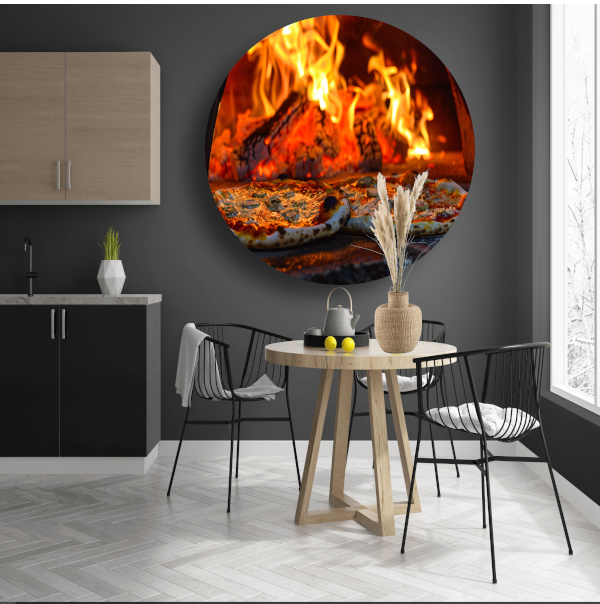 Minimalistische pizza in de oven forex muurcirkel