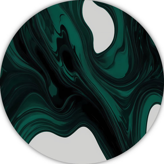 Dynamische Smaragdgroene Abstractie aluminium muurcirkel