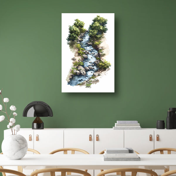 Digitale Rivierlandschap Kunst acrylglas