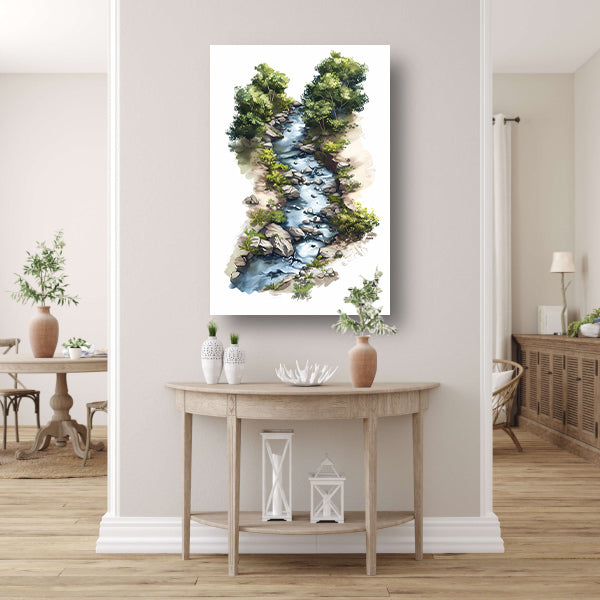 Digitale Rivierlandschap Kunst acrylglas