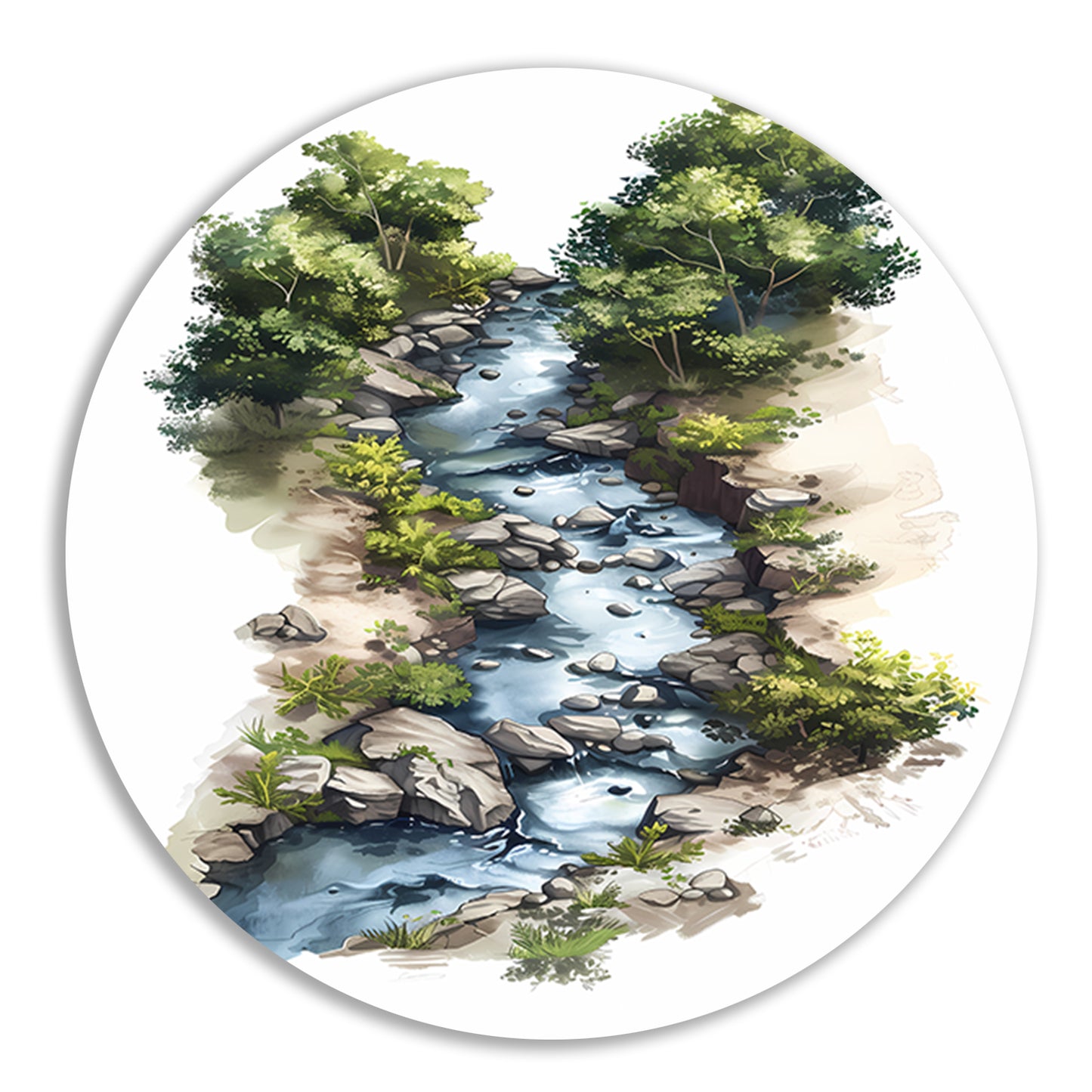 Digitale Rivierlandschap Kunst forex muurcirkel