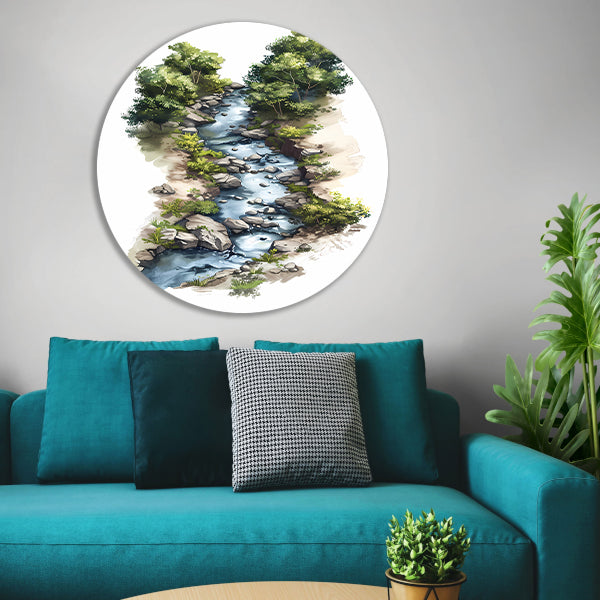 Digitale Rivierlandschap Kunst forex muurcirkel