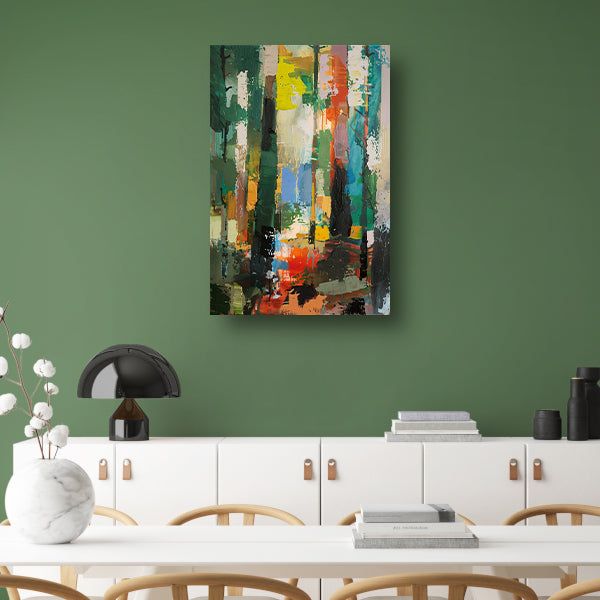 Dynamische Abstracte Olieverf in Levendige Kleuren poster