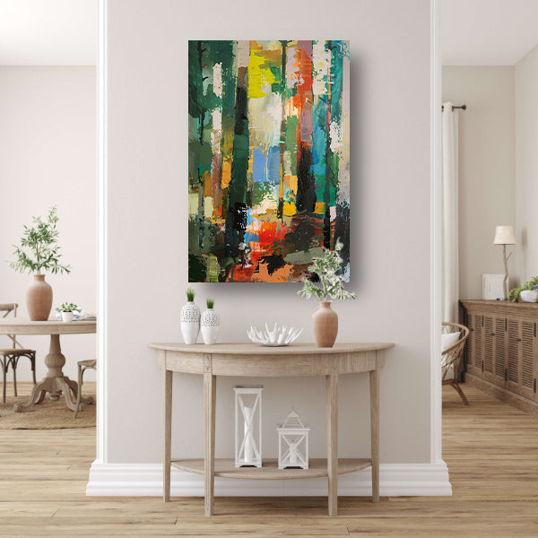 Dynamische Abstracte Olieverf in Levendige Kleuren poster