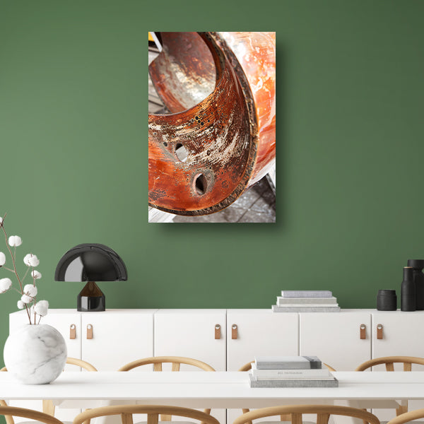 Abstract Schilderij van Gecorrodeerd Koper acrylglas