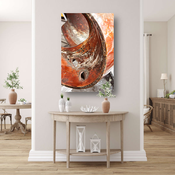 Abstract Schilderij van Gecorrodeerd Koper acrylglas