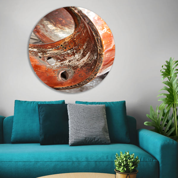 Abstract Schilderij van Gecorrodeerd Koper forex muurcirkel