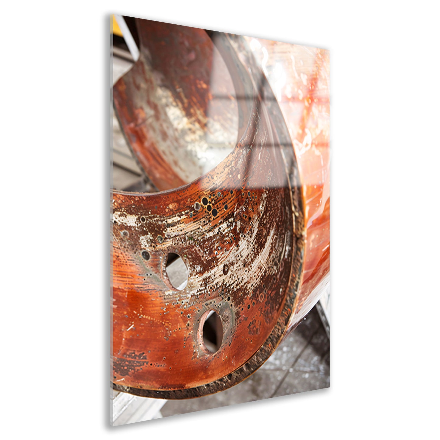 Abstract Schilderij van Gecorrodeerd Koper acrylglas