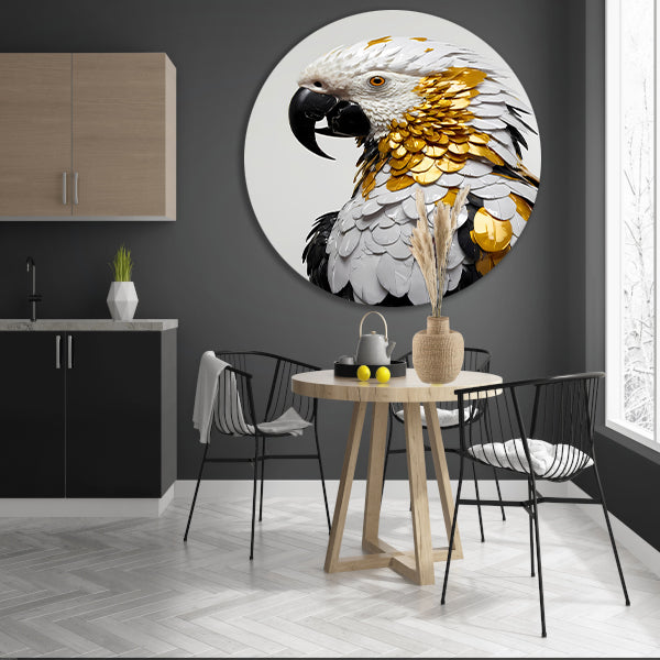 Gouden Glans Papegaai Kunstwerk forex muurcirkel