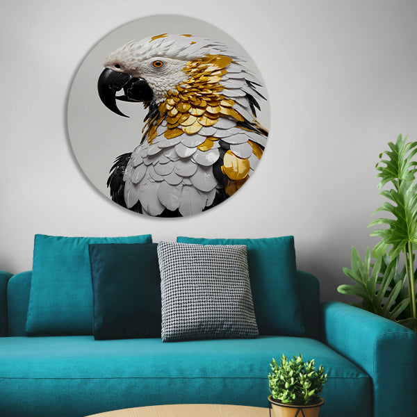 Gouden Glans Papegaai Kunstwerk forex muurcirkel