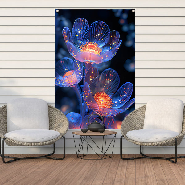 Bioluminescente Bloemen in Digitale Kunst tuinposter