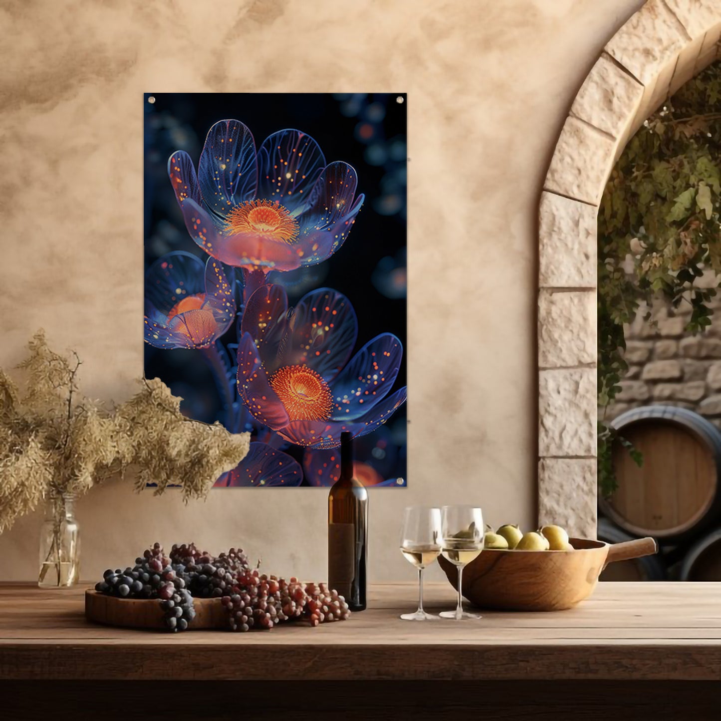 Bioluminescente Bloemen in Digitale Kunst tuinposter