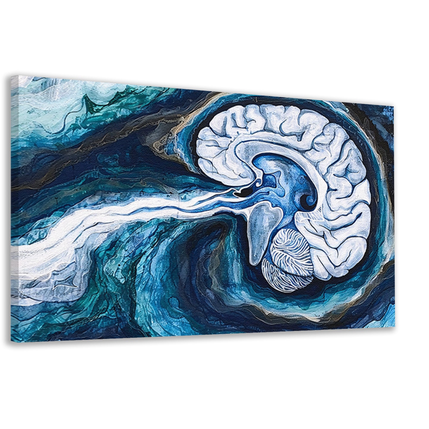 Surrealistisch Brein in Water canvas