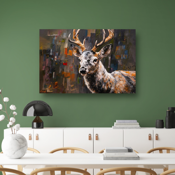 Abstract Expressionistisch Hert in Levendige Kleuren poster