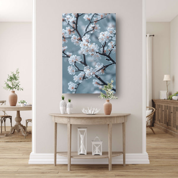 Bevroren Bloesems in de Ochtend poster