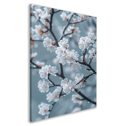 Bevroren Bloesems in de Ochtend canvas