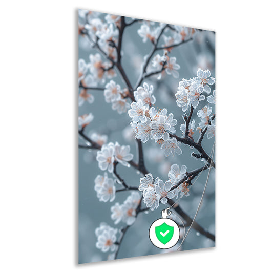 Bevroren Bloesems in de Ochtend poster