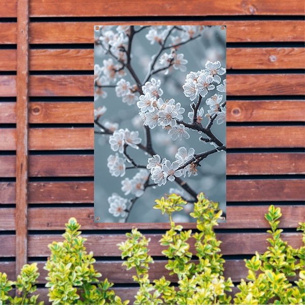 Bevroren Bloesems in de Ochtend tuinposter