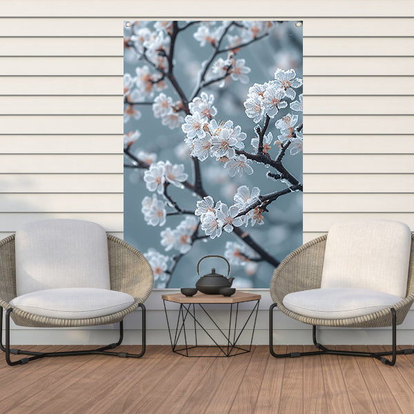 Bevroren Bloesems in de Ochtend tuinposter