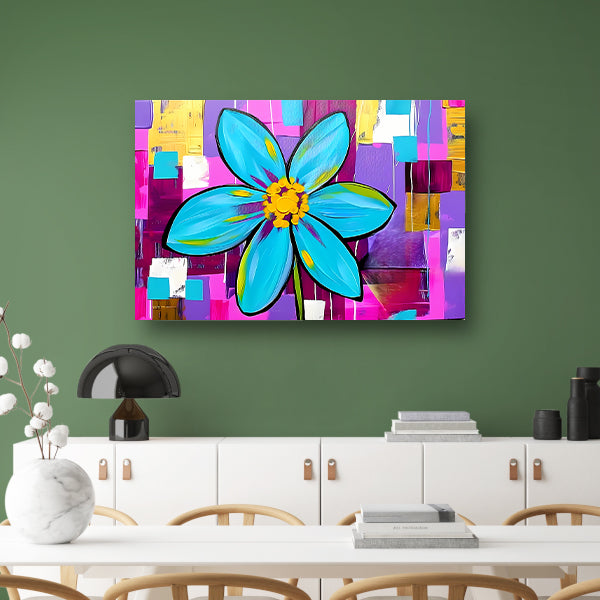 Kleurrijke bloem op abstracte achtergrondposter