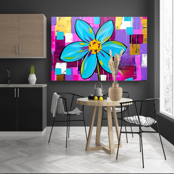 Kleurrijke bloem op abstracte achtergrondposter