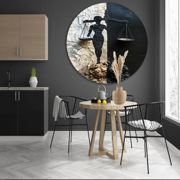 Abstract Justitia tussen Vervallen Muren forex muurcirkel