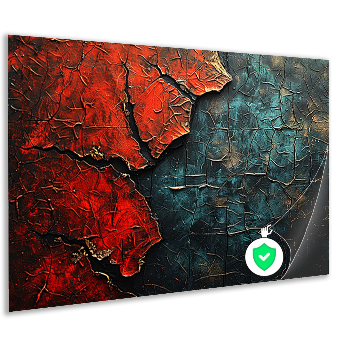 Blauw-Rood Abstract Expressie poster