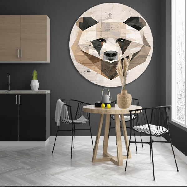 Abstracte Beer in Geometrische Kubistische Stijl forex muurcirkel