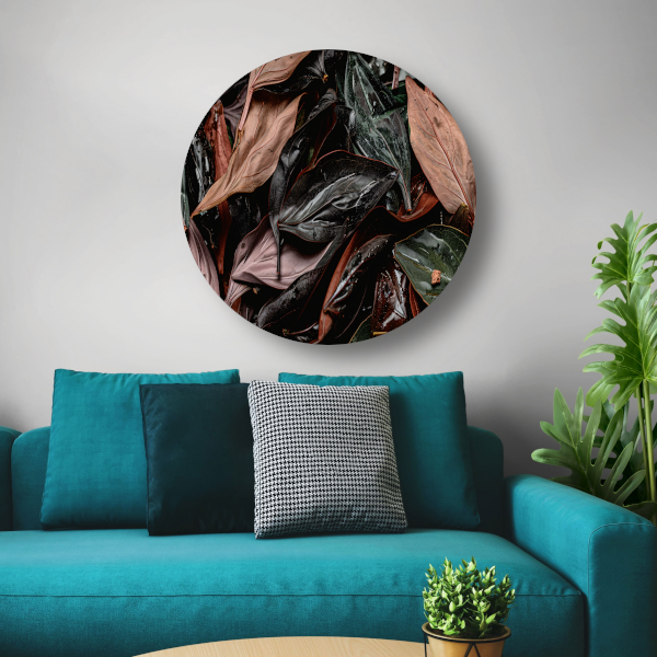 Abstracte Bladeren Compositie forex muurcirkel