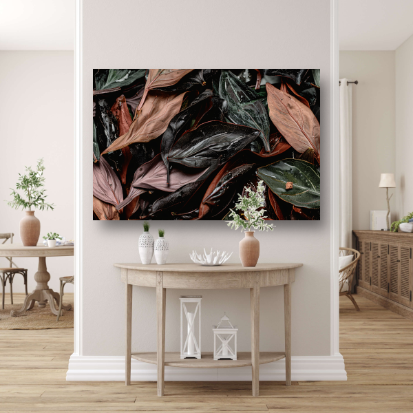 Abstracte Bladeren Compositie canvas met baklijst