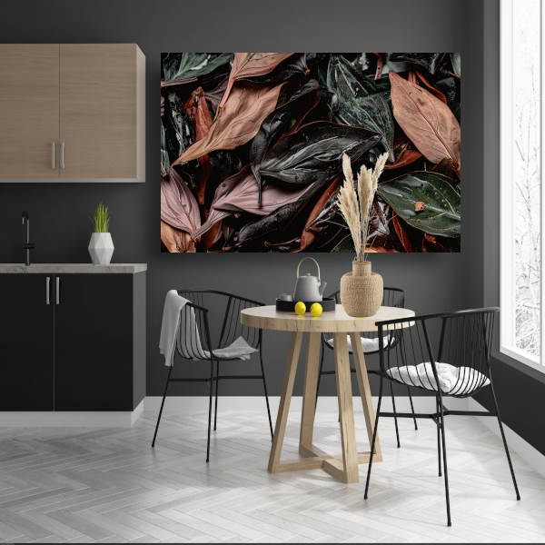 Abstracte Bladeren Compositie canvas met baklijst