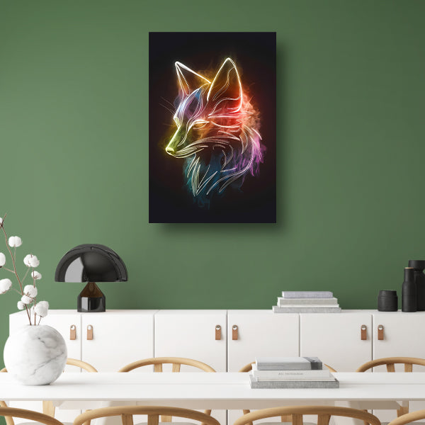 Abstracte Vos in Kleurrijke Nevel acrylglas
