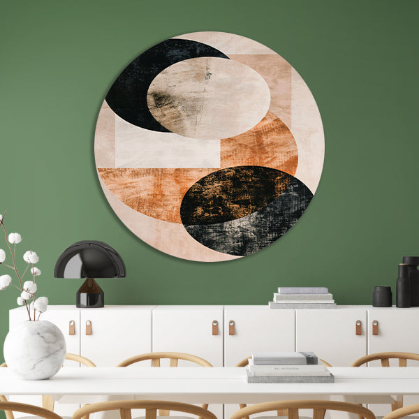 Minimalistische Abstracte Cirkels in Monochrome Tinten forex muurcirkel