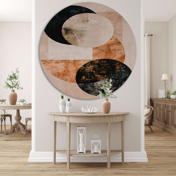 Minimalistische Abstracte Cirkels in Monochrome Tinten forex muurcirkel