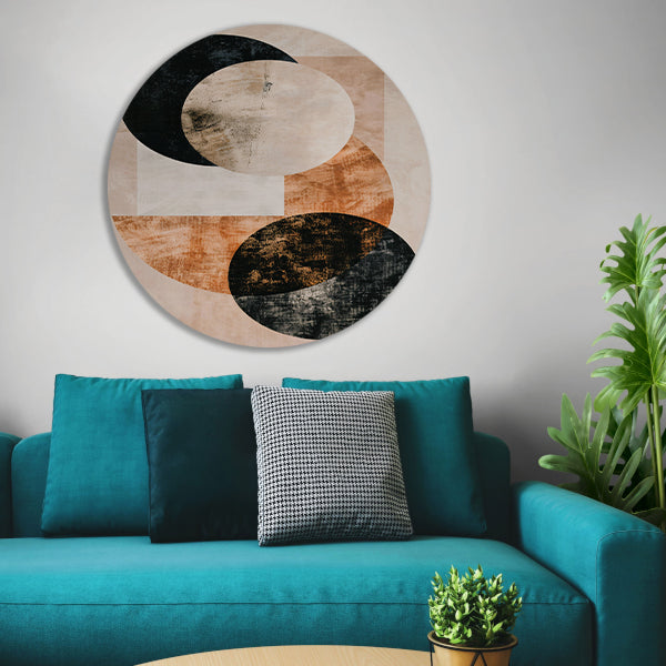 Minimalistische Abstracte Cirkels in Monochrome Tinten forex muurcirkel