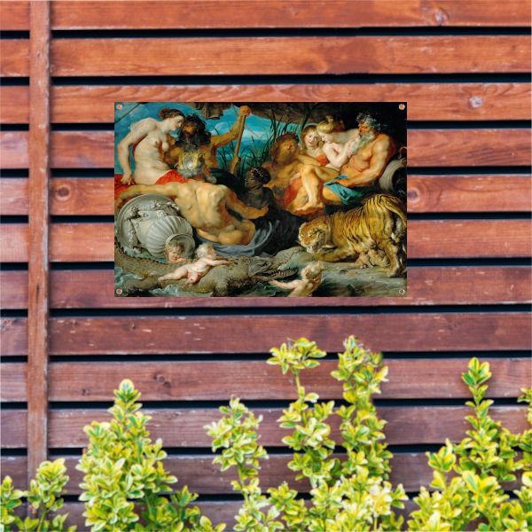 De vier continenten - Peter Paul Rubens tuinposter