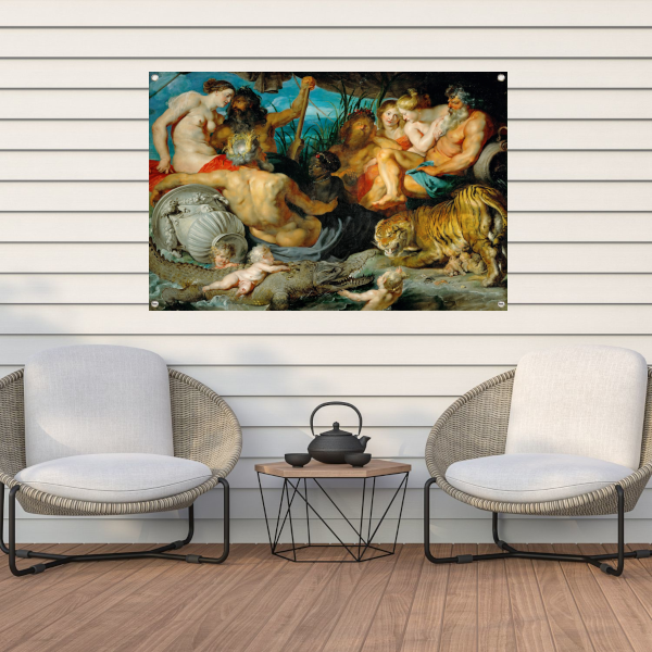 De vier continenten - Peter Paul Rubens tuinposter