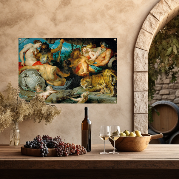De vier continenten - Peter Paul Rubens tuinposter