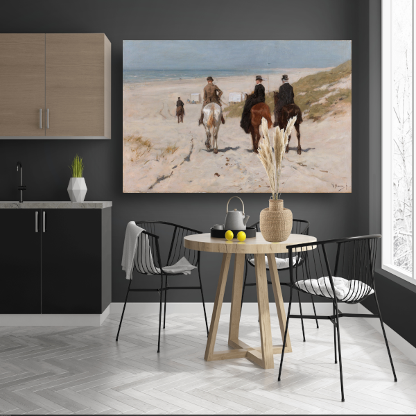 Morgenrit langs het strand - Anton Mauve poster