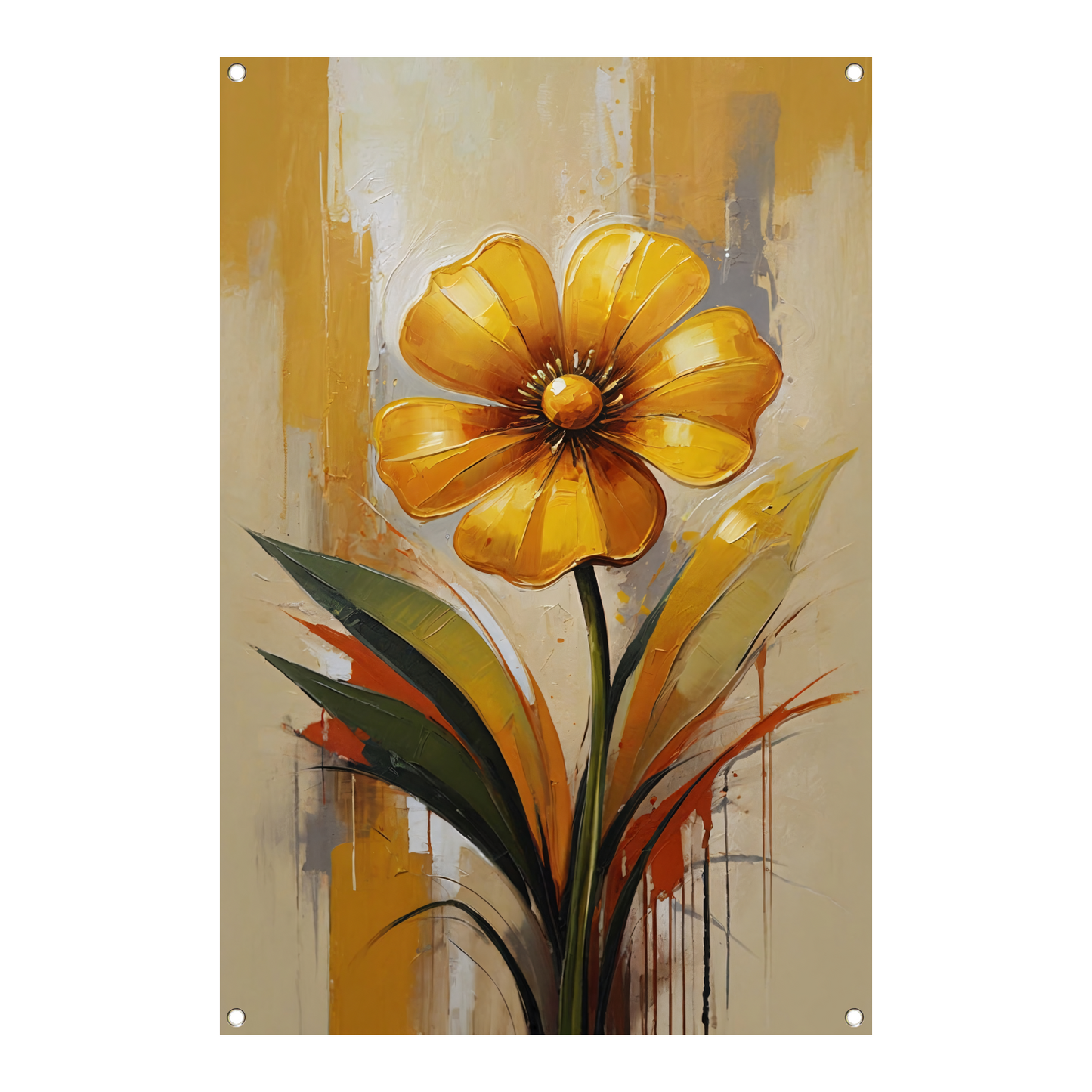 Impressionistische Dans van een Gele Bloem tuinposter