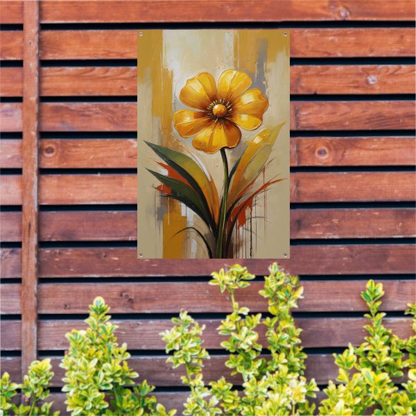 Impressionistische Dans van een Gele Bloem tuinposter