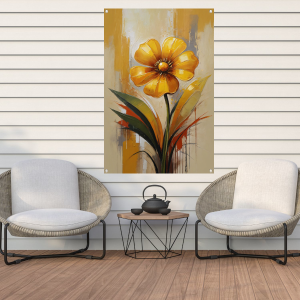 Impressionistische Dans van een Gele Bloem tuinposter